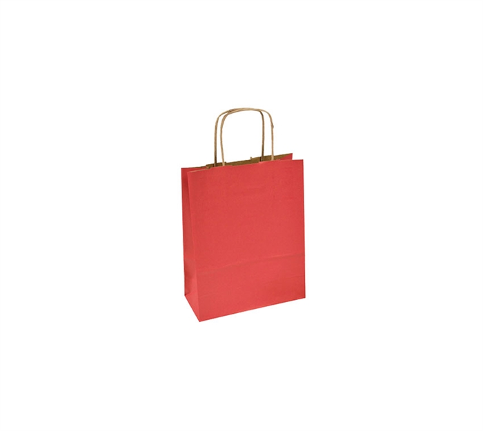 Rød papirspose str. 18x8x22,5 cm